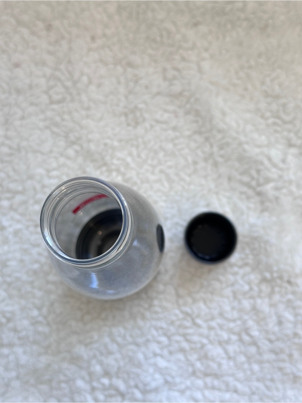 Tumi Clear Water Bottle with Silver Accents and Red Logo - Picture 6 of 6